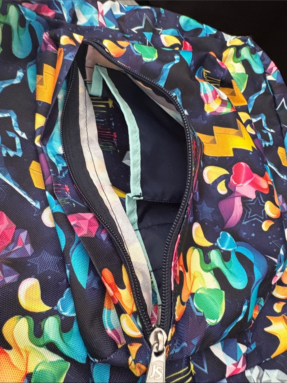 JanSport Navy Multicolor Unicorn & Lightning Print Backpack - Picture 8 of 9